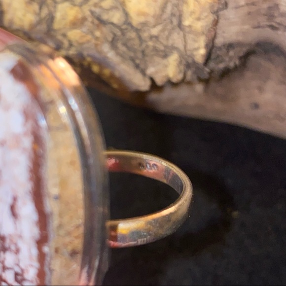 Wild horse Jasper Handcrafted elongated teardrop ring - Picture 7 of 10